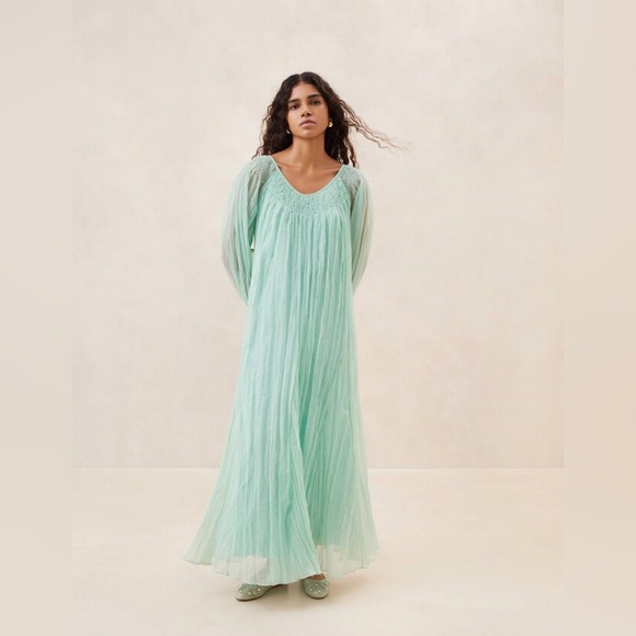 Brand New Loeffler Randall Rose Smocked Neckline Evening Dress - Picture 7 of 8